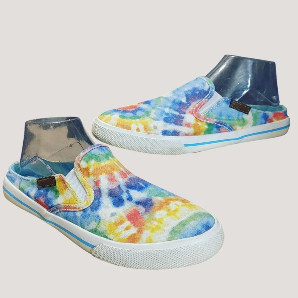 Margaritaville Slip On Shoes 9.5 Tie Dye Canvas Vibrant Color Comfortable Casual